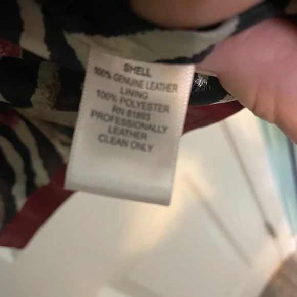 Denim & company red leather jacket size 1X - Picture 3 of 5